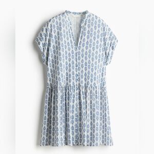 Blue and White Patterned Women's Dress